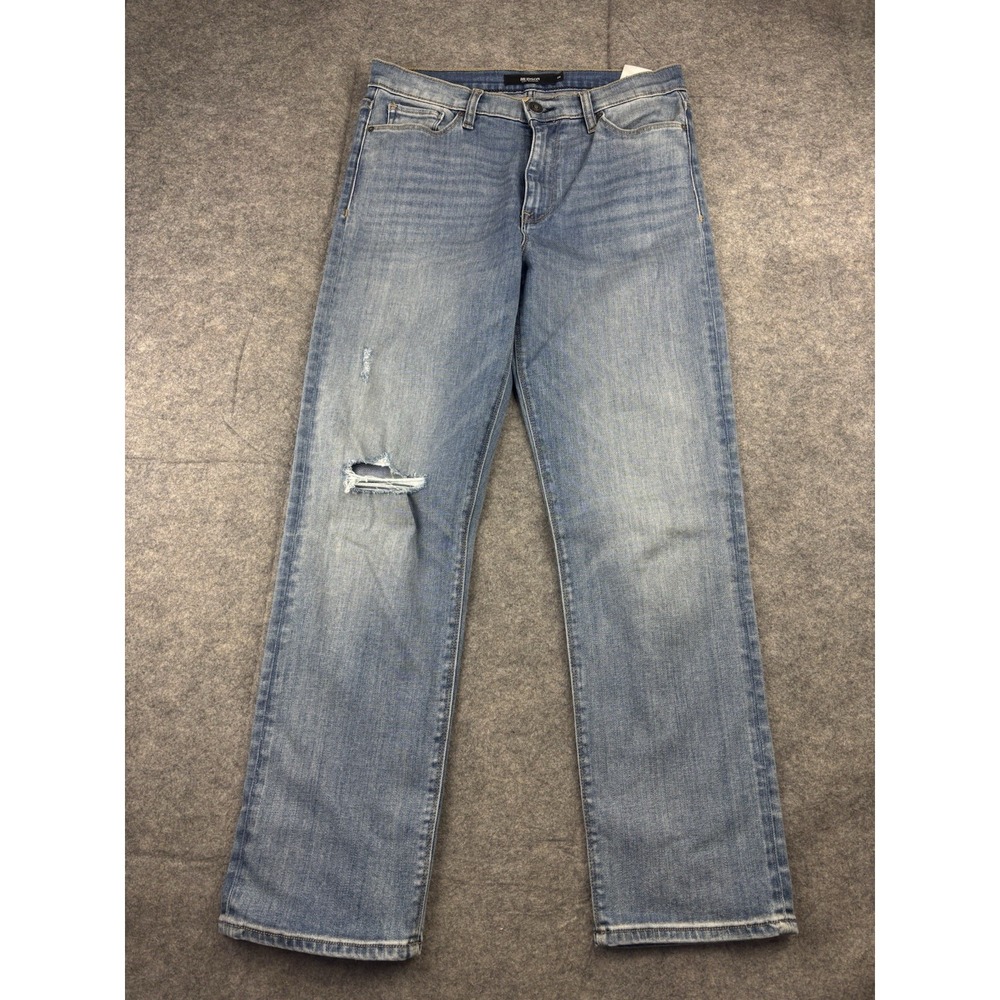 HUDSON Barbara Jeans Women's 28 High-Rise Distressed‎ Straight Light Blue Denim